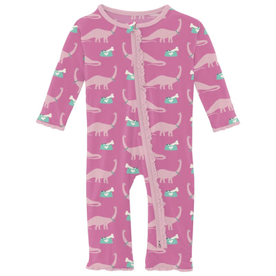 Tulip Pet Dino Print Muffin Ruffle Coverall