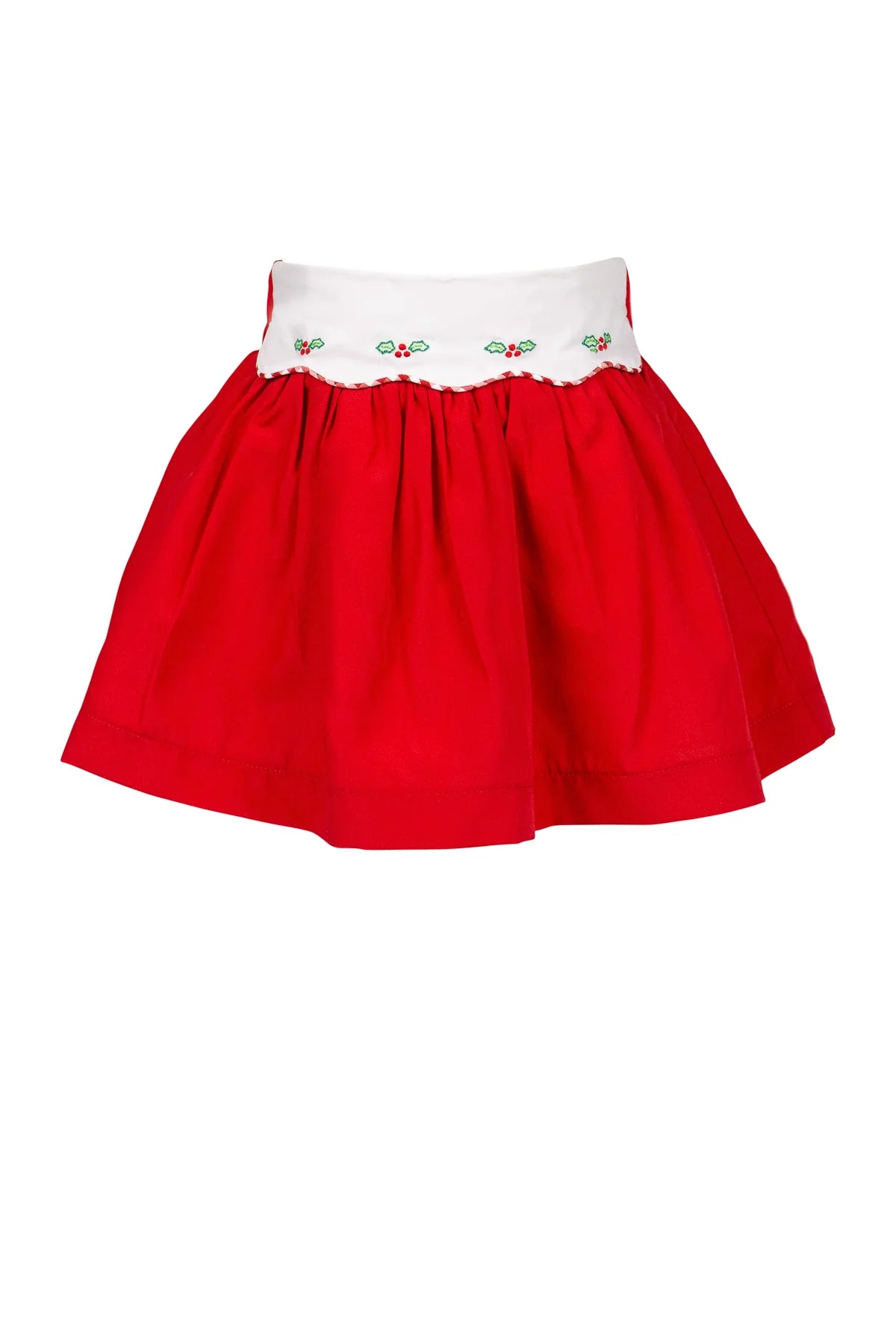 Red Tinsel Holly Christmas Skirt