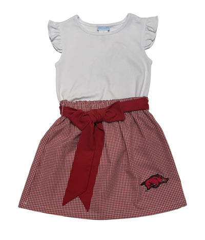 Arkansas Razorback Red Gingham Skirt Set