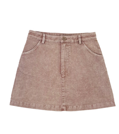 Corduroy Skirt in Washed Brown