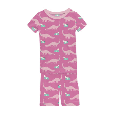 Tulip Pet Dino Print Short Sleeve Pajama Set