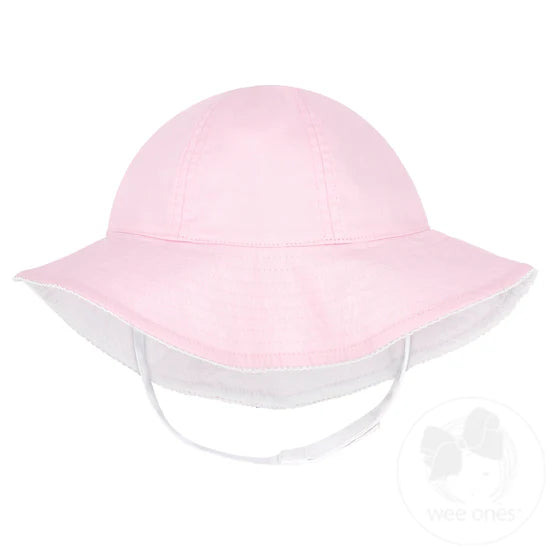 Reversible Girls Moonstitch Brim Hat - Pink