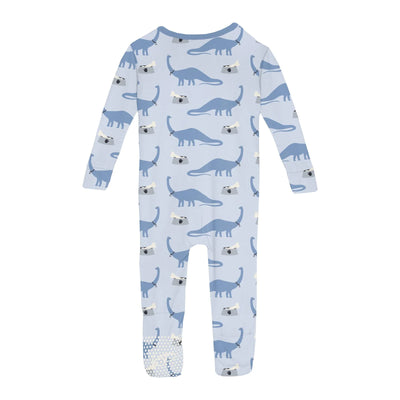 Dew Pet Dino Print Convertible Sleeper with Zipper