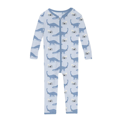 Dew Pet Dino Print Convertible Sleeper with Zipper