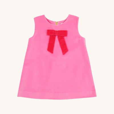 Hamptons Hot Pink Velveteen with Richmond Red Bow Jilly Jumper