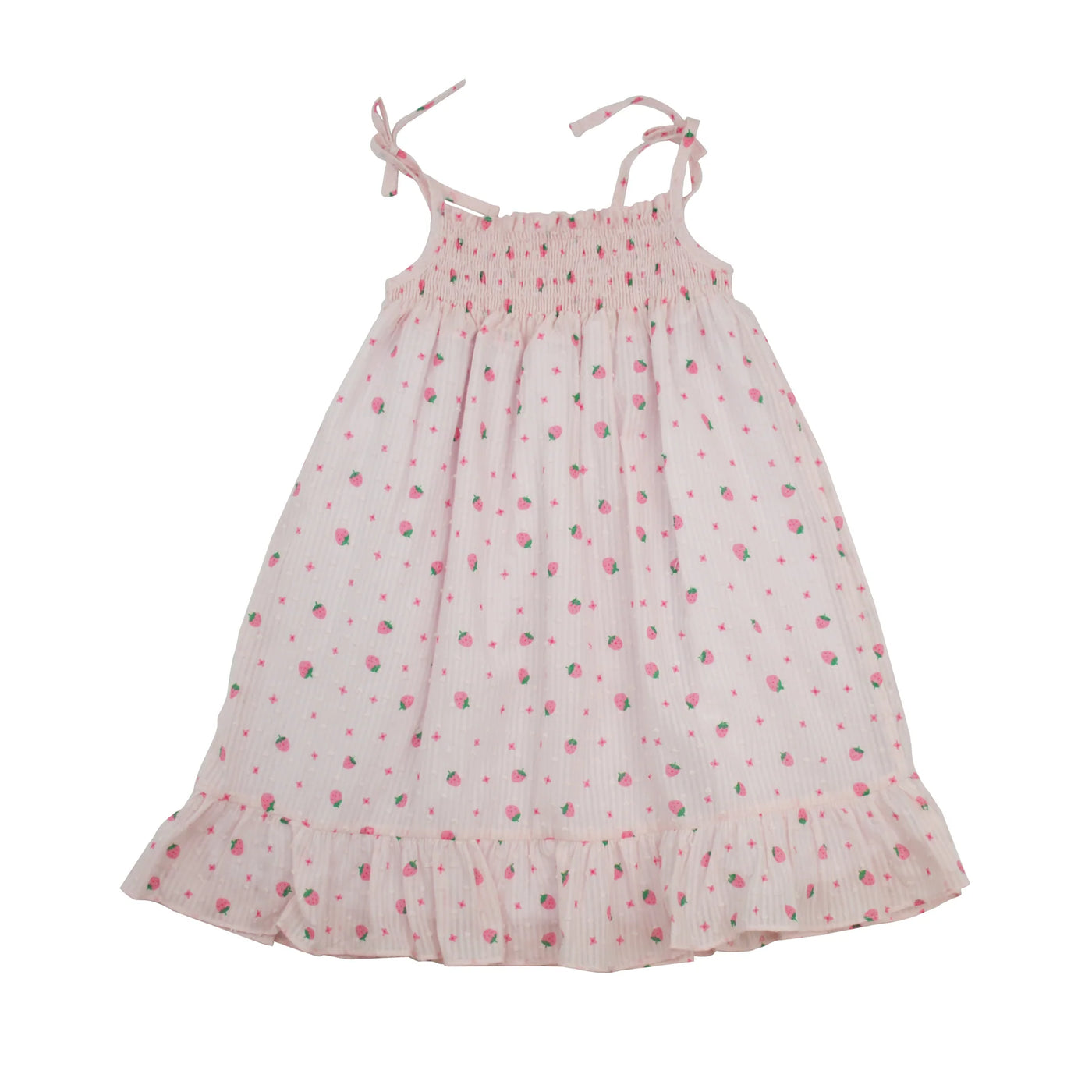 Strawberry Swiss Dot Libby Dress