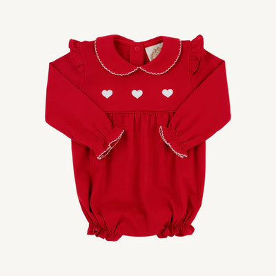 Richmond Red with Heart Embroidery Long Sleeve Biltmore Bubble