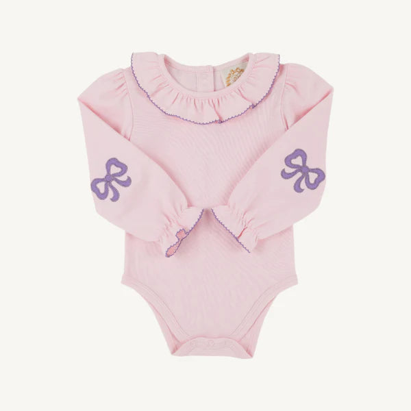 Palm Beach Pink with Palisades Purple Long Sleeve Ramona Ruffle Shirt & Onesie