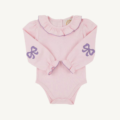 Palm Beach Pink with Palisades Purple Long Sleeve Ramona Ruffle Shirt & Onesie
