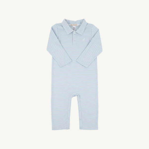 Beale Street Blue Stripe Long Sleeve Sir Proper's Romper