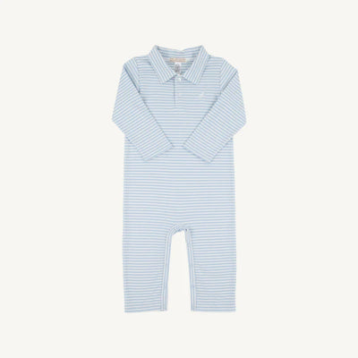 Beale Street Blue Stripe Long Sleeve Sir Proper's Romper