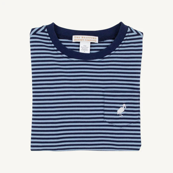 Barrington Blue & Nantucket Navy Stripe Long Sleeve Carter Crewneck