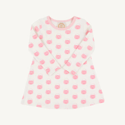 Vintage Prep Pumpkin Pails Long Sleeve Polly Play Dress