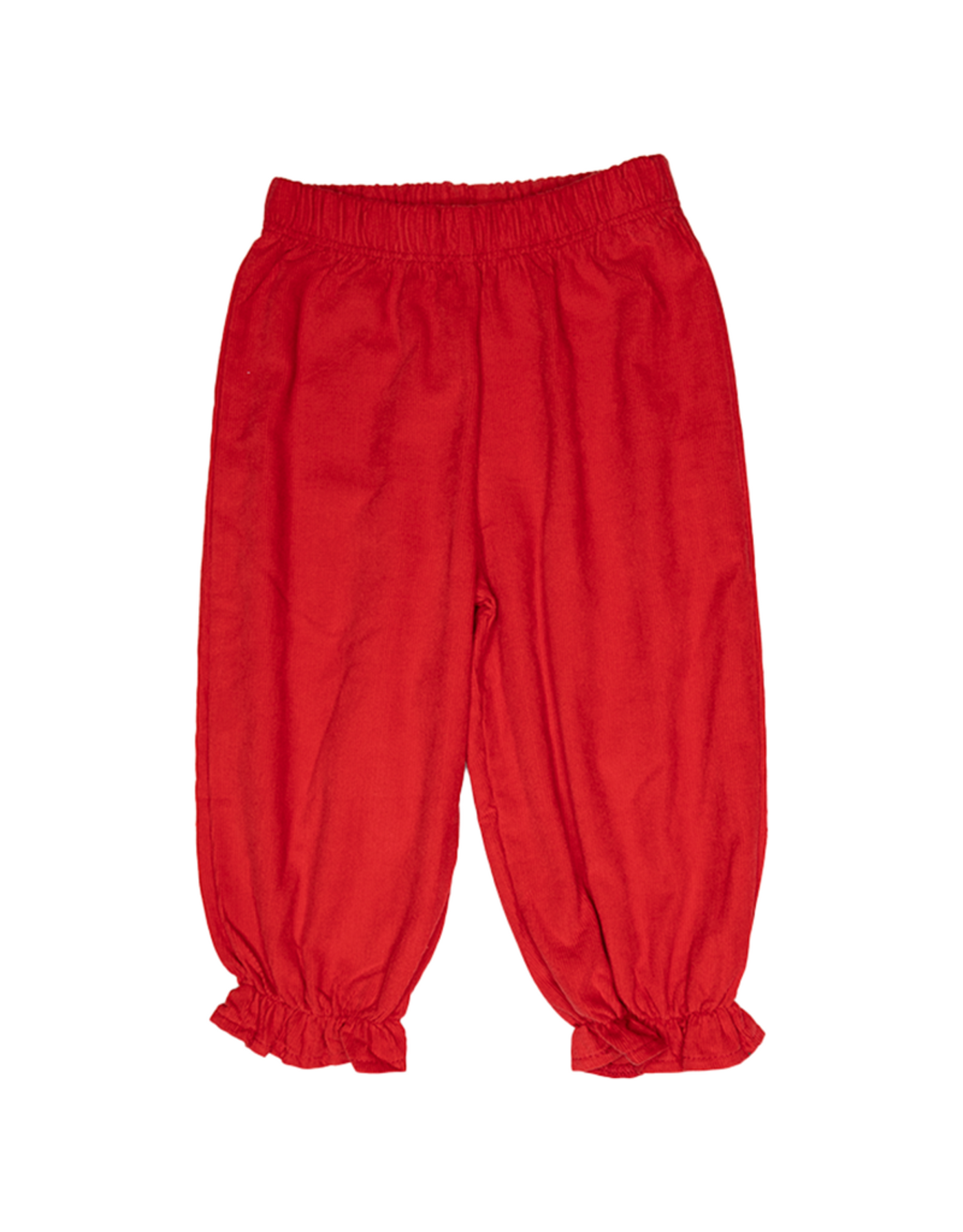 Red Ruffle Corduroy Bloomer Pants