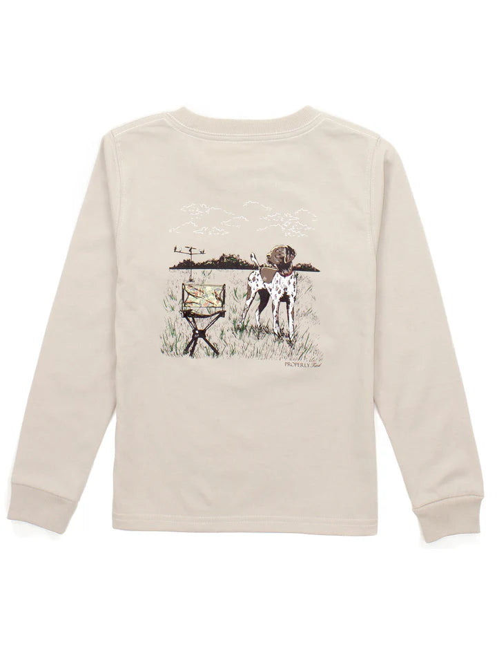 Boys Dove Hunt Long Sleeve Tee in Linen