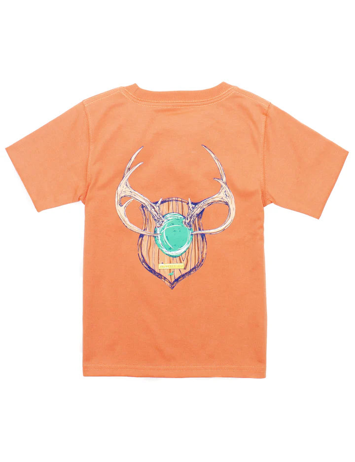 Boys Antler Mount Short Sleeve Tee- Mango