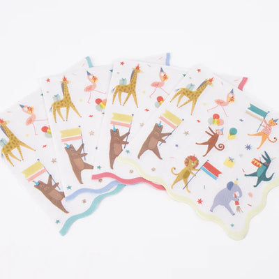Animal Parade Large Napkins (Set of 16)