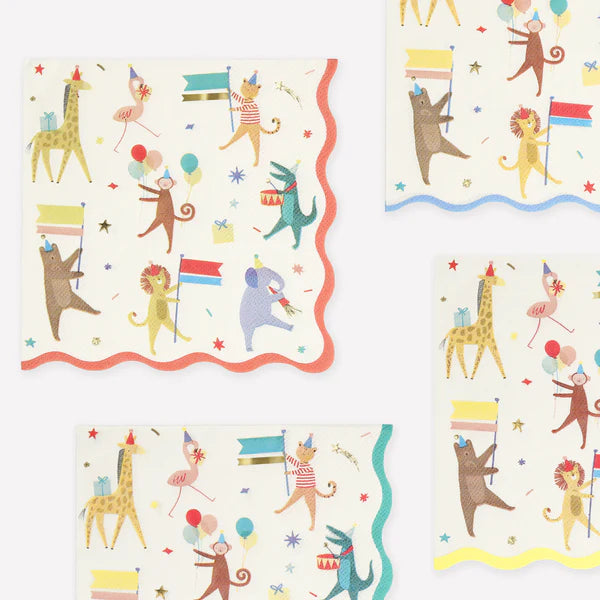Animal Parade Large Napkins (Set of 16)