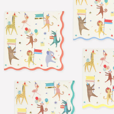 Animal Parade Large Napkins (Set of 16)