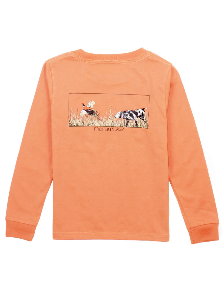 On The Hunt Long Sleeve Tee in Mango