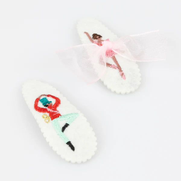 Embroidered Nutcracker  Hair Clips