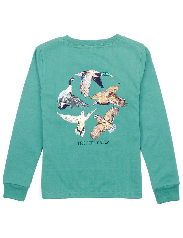 Boys Flock Long Sleeve Tee in Teal