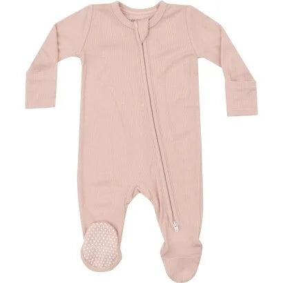 Ribbed Blush 2 Way Zipper Footie