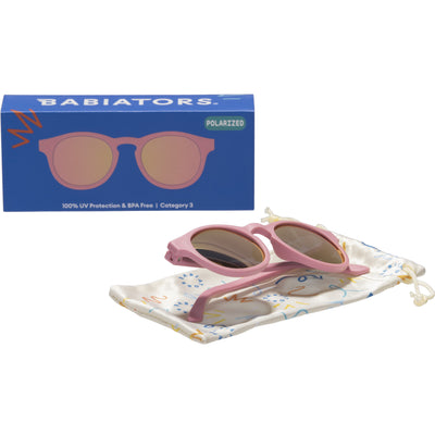 Pretty in Pink Polarized Keyhole Sunglasses with Mirrored Lens