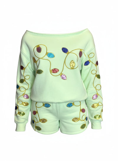 Sequins Christmas Lights Shorts