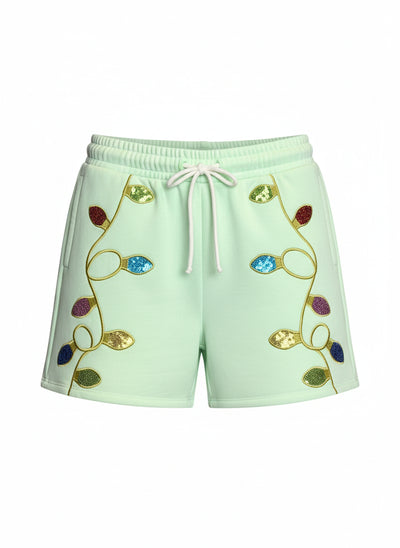 Sequins Christmas Lights Shorts