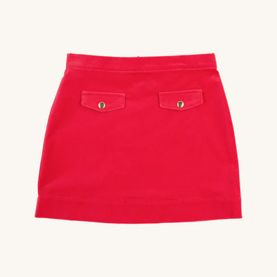 Richmond Red Velveteen Perrin Pocket Skirt