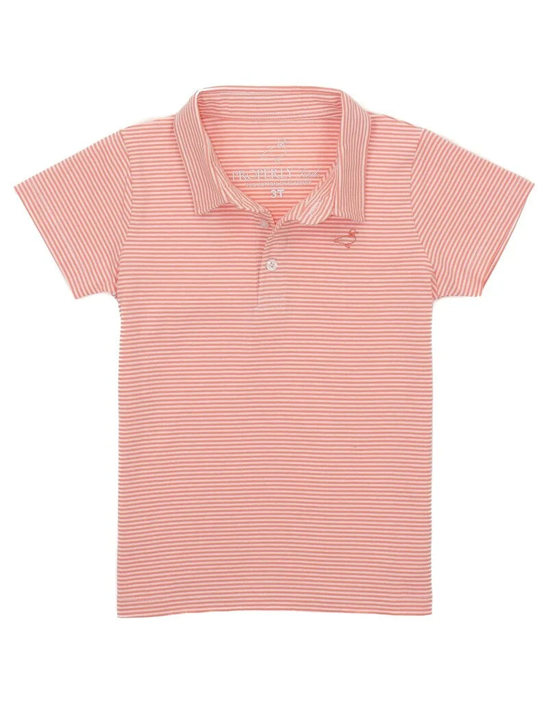 Coral Stripe Jackson Polo