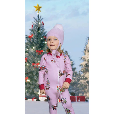 Pink Busy Santa One Piece Pajama