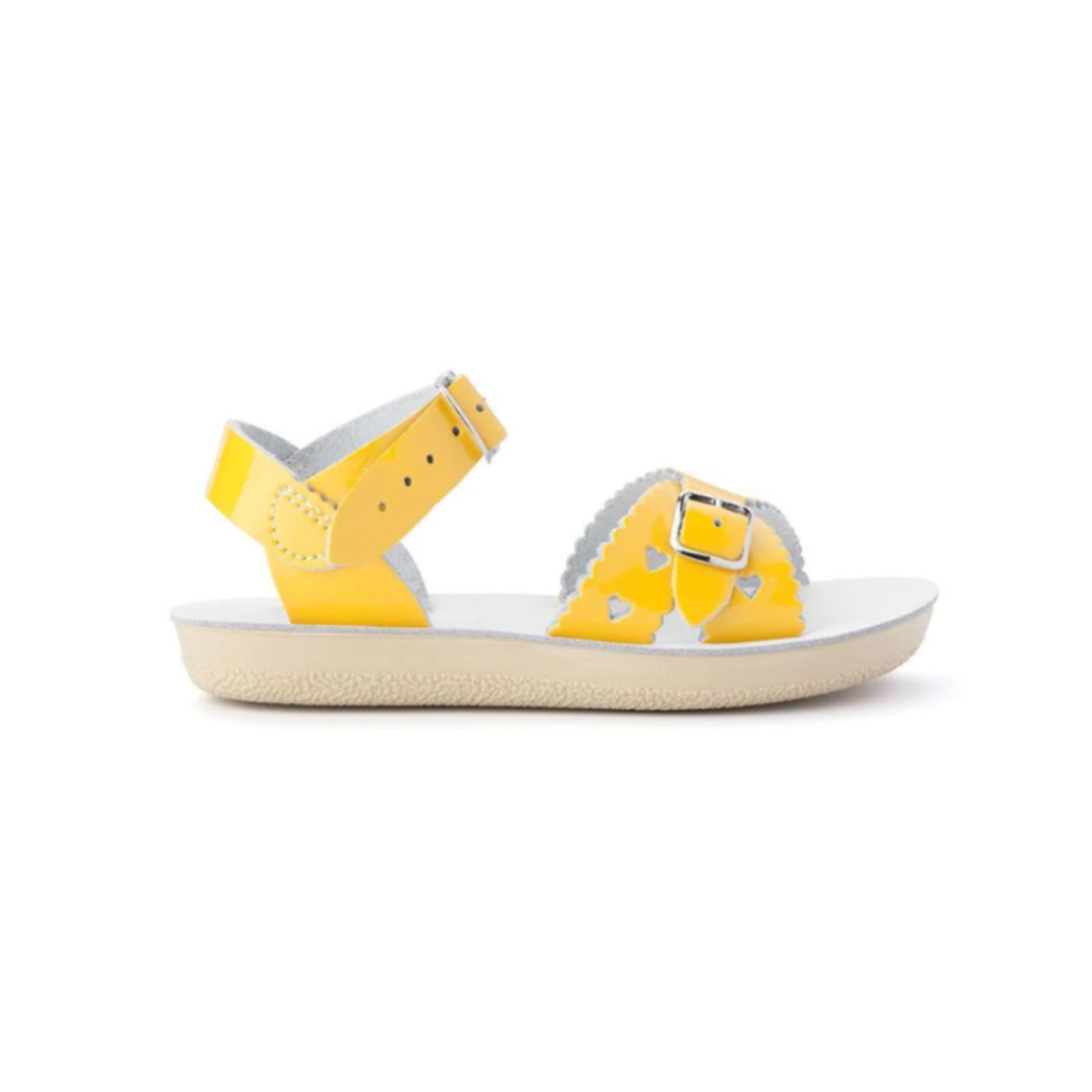 Shiny Yellow Sweetheart Sandals