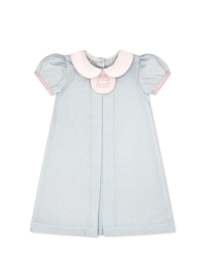 Baby Blue Mini Gingham Timeless Tabitha Dress