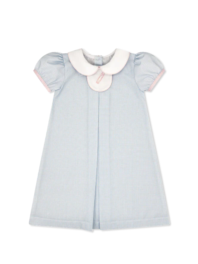 Baby Blue Mini Gingham Timeless Tabitha Dress