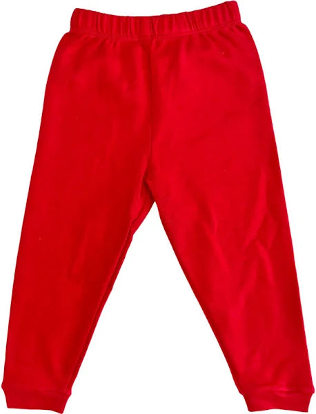 Red Fleece Solid Sweatpants