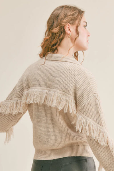 Taupe Ellen Cable Knit Sweater