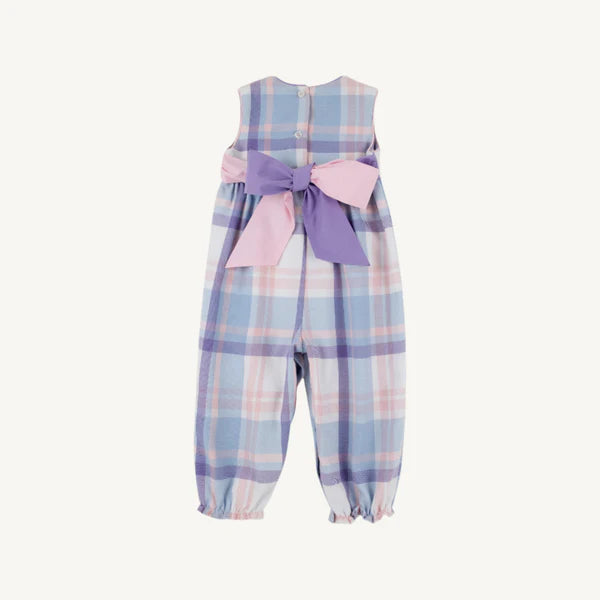 Peach Blossom Plaid Sleeveless Rebecca Romper