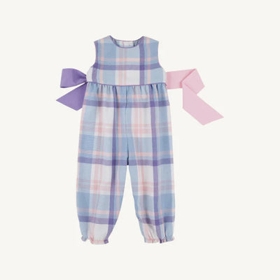 Peach Blossom Plaid Sleeveless Rebecca Romper