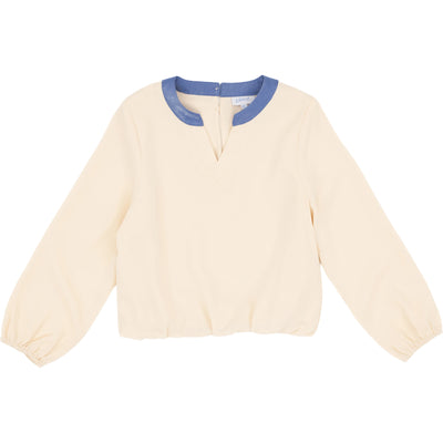 Cream/Blue Millie Top