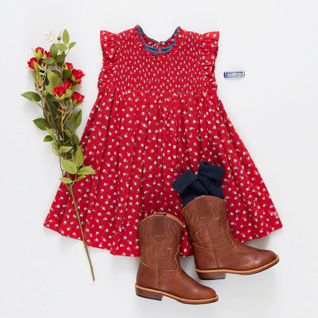 Tiny Red Roses Stevie Dress