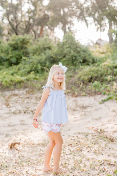 Our Country Sloane Knit Shorts and Light Blue Knit Tie Top Set