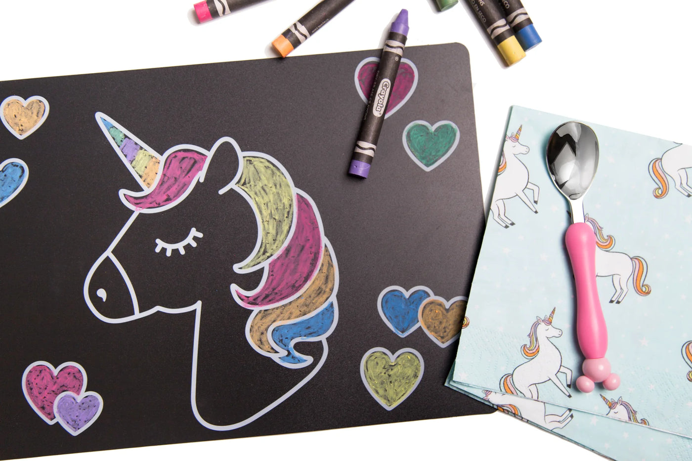 Unicorn Magic 9"x12" Chalkboard Placemats- Set of 4