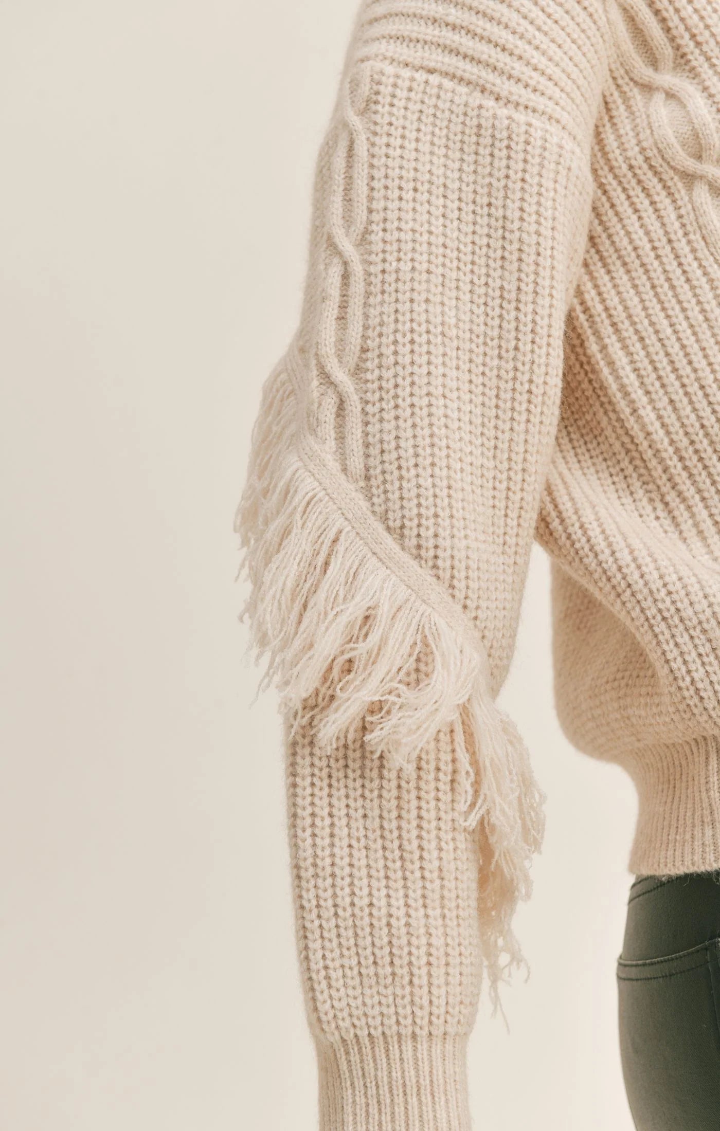 Taupe Ellen Cable Knit Sweater