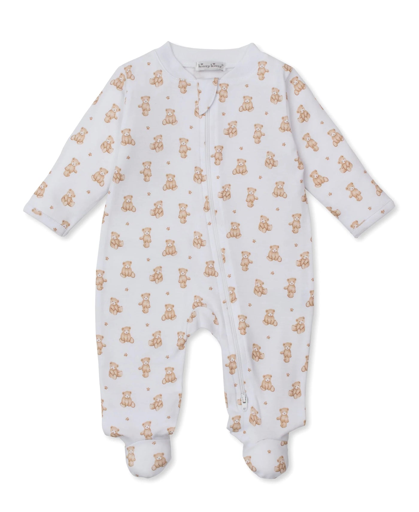 Brown Teddy Bear Time Zip Footie