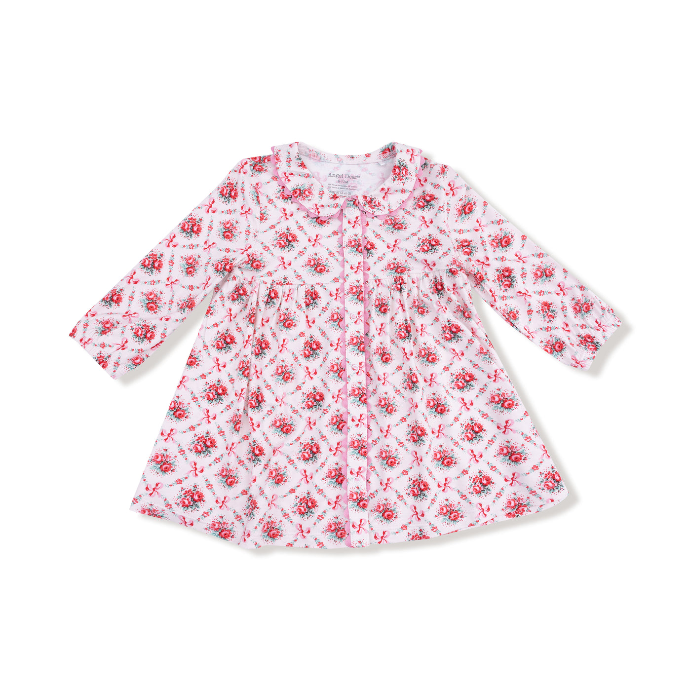 Rose Bow Lattice L/S Jill Ric-Rac Dress