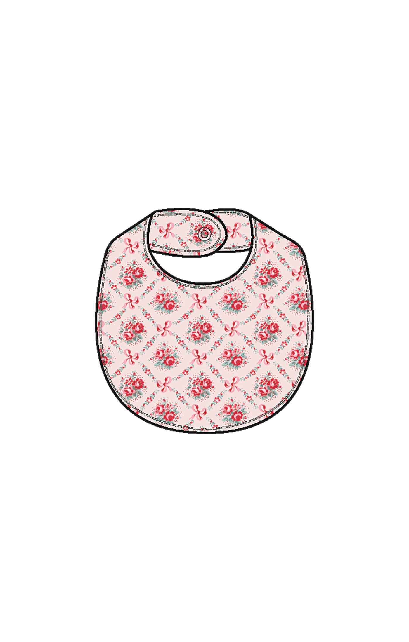Rose Bow Lattice Feeding Bib