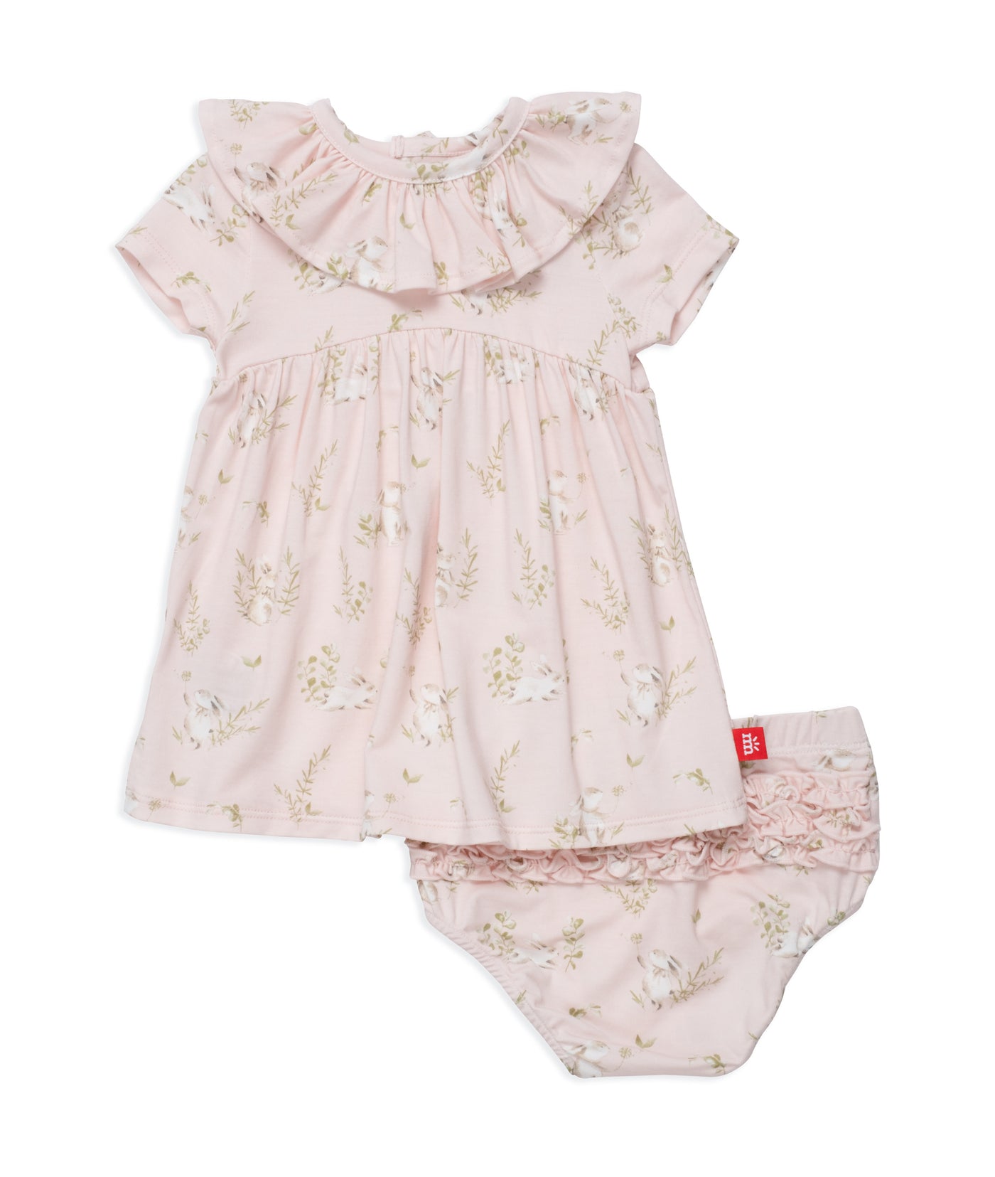 Pink Hoppily Ever After Magnetic Dress + Diaper Cover Set