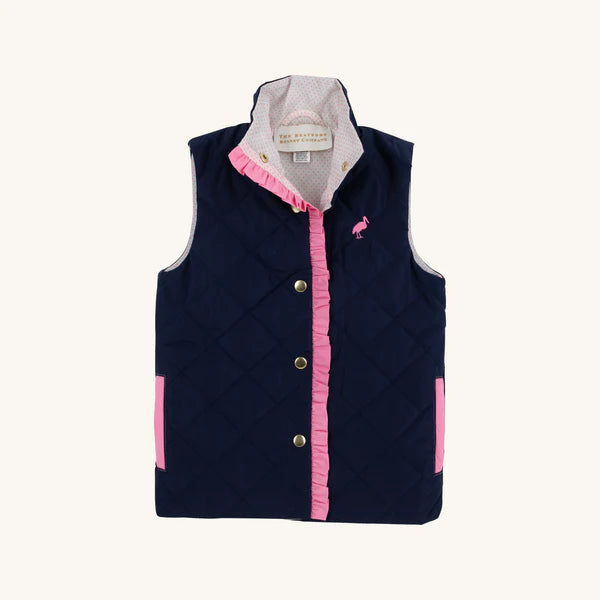 Nantucket Navy with Hamptons Hot Pink Micro Dot Lining Vaughn Vest